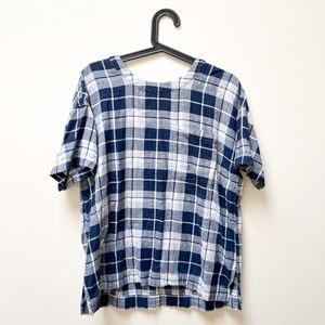 Madewell | Short Sleeve Pocket Plaid Flannel Shirt